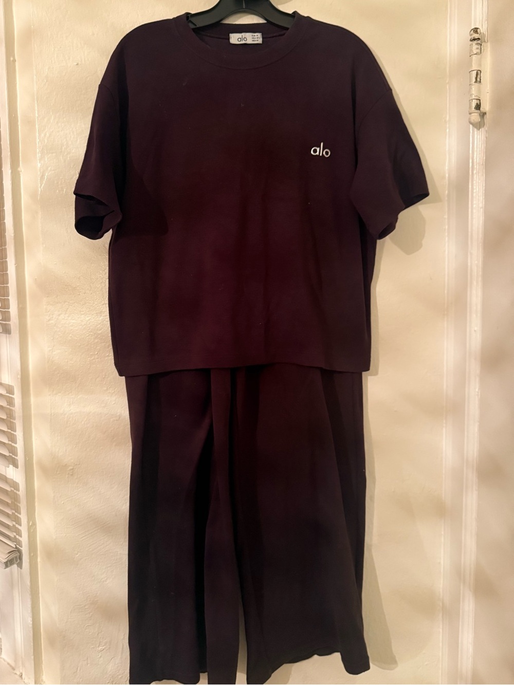 ALO Yoga women yoga Two-Piece Pajama Set in Plum